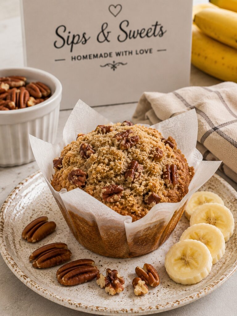 Sips and Sweets Banana Pecan Muffins to die for!