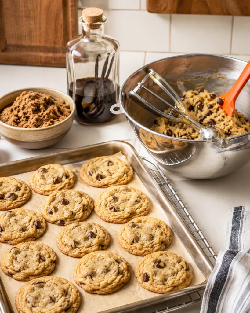 Fresh chocolate chip cookies from Sips & Sweets